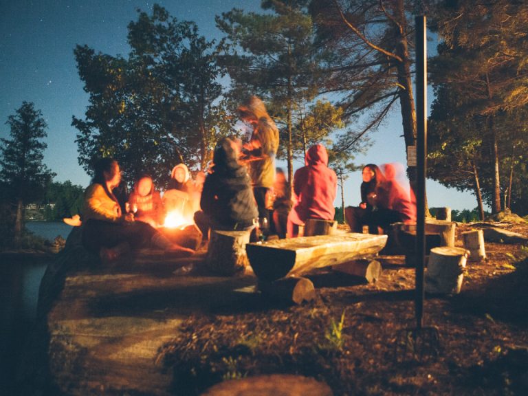 family-camp-lake-campfire